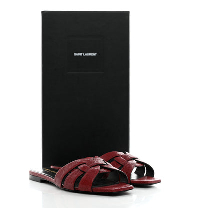 Saint Laurent Grain De Poudre Nu Pied 05 Slide Sandals 37.5 Cordovan 9 of 9