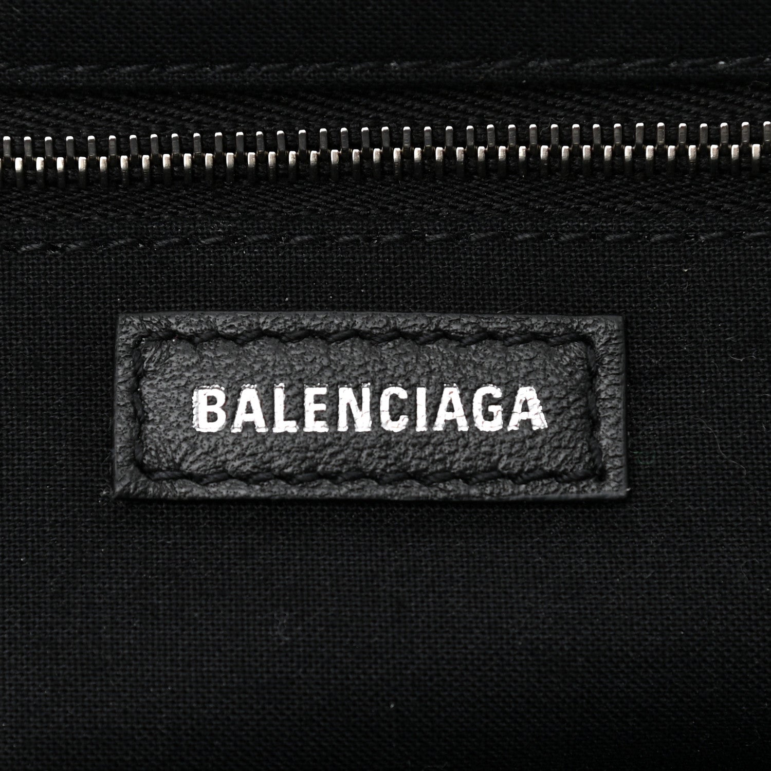 Balenciaga Grained Calfskin Logo XL Cloud Clutch Screen Blue Black 6 of 10