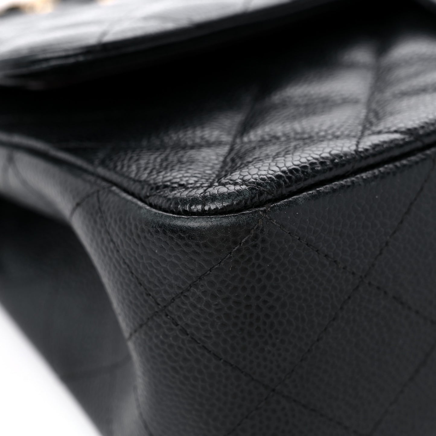 Caviar Quilted Jumbo Double Flap Black