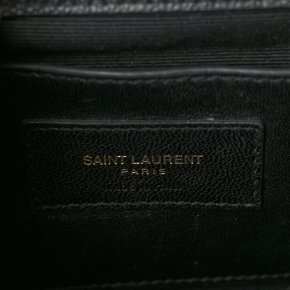 Saint Laurent Grain De Poudre Medium Classic Monogram Kate Satchel Black 6 of 9