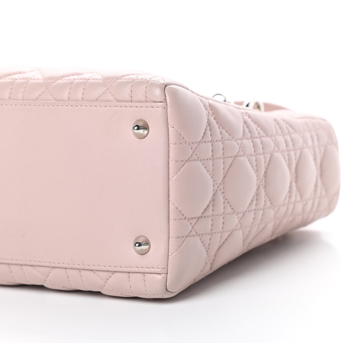 Lambskin Cannage Medium Lady Dior Rose Poudre