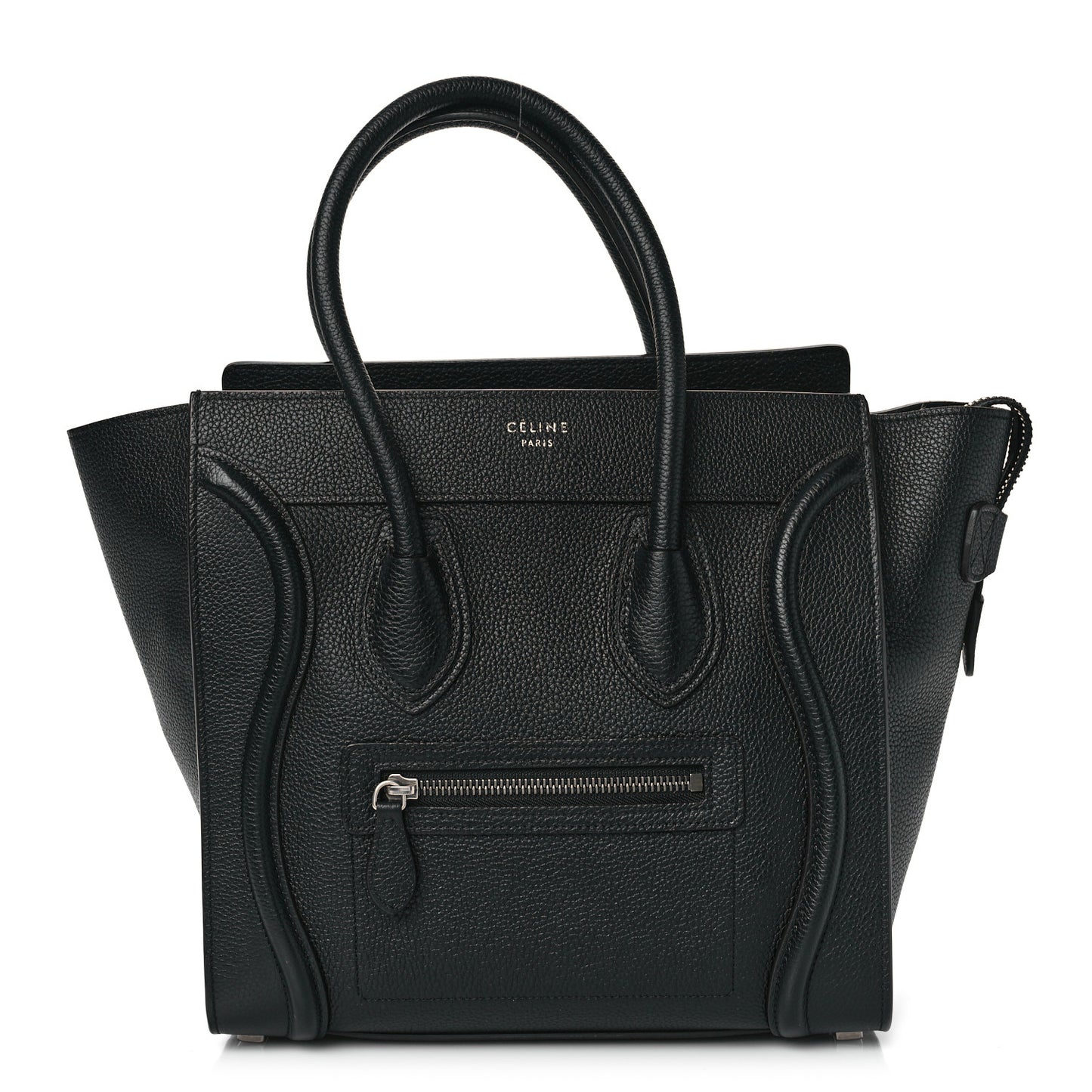 Drummed Calfskin Micro Luggage Black