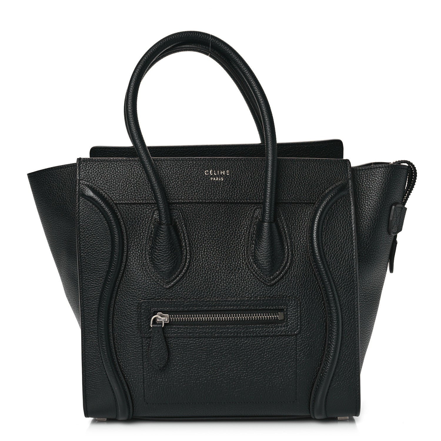 Celine Drummed Calfskin Micro Luggage Black 1 of 7