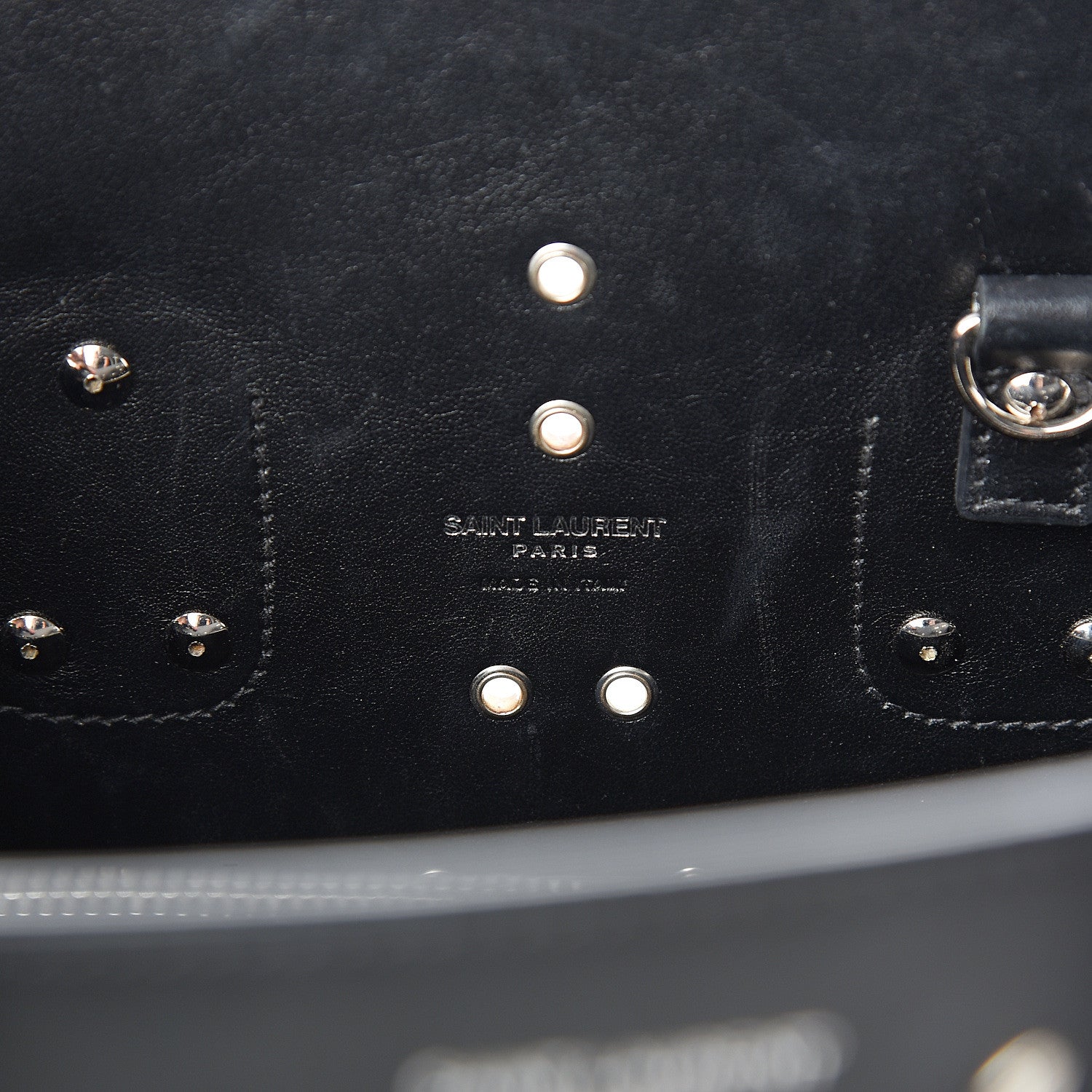 Saint Laurent Calfskin Perforated Bandana Studded Small Sac De Jour Black 5 of 11