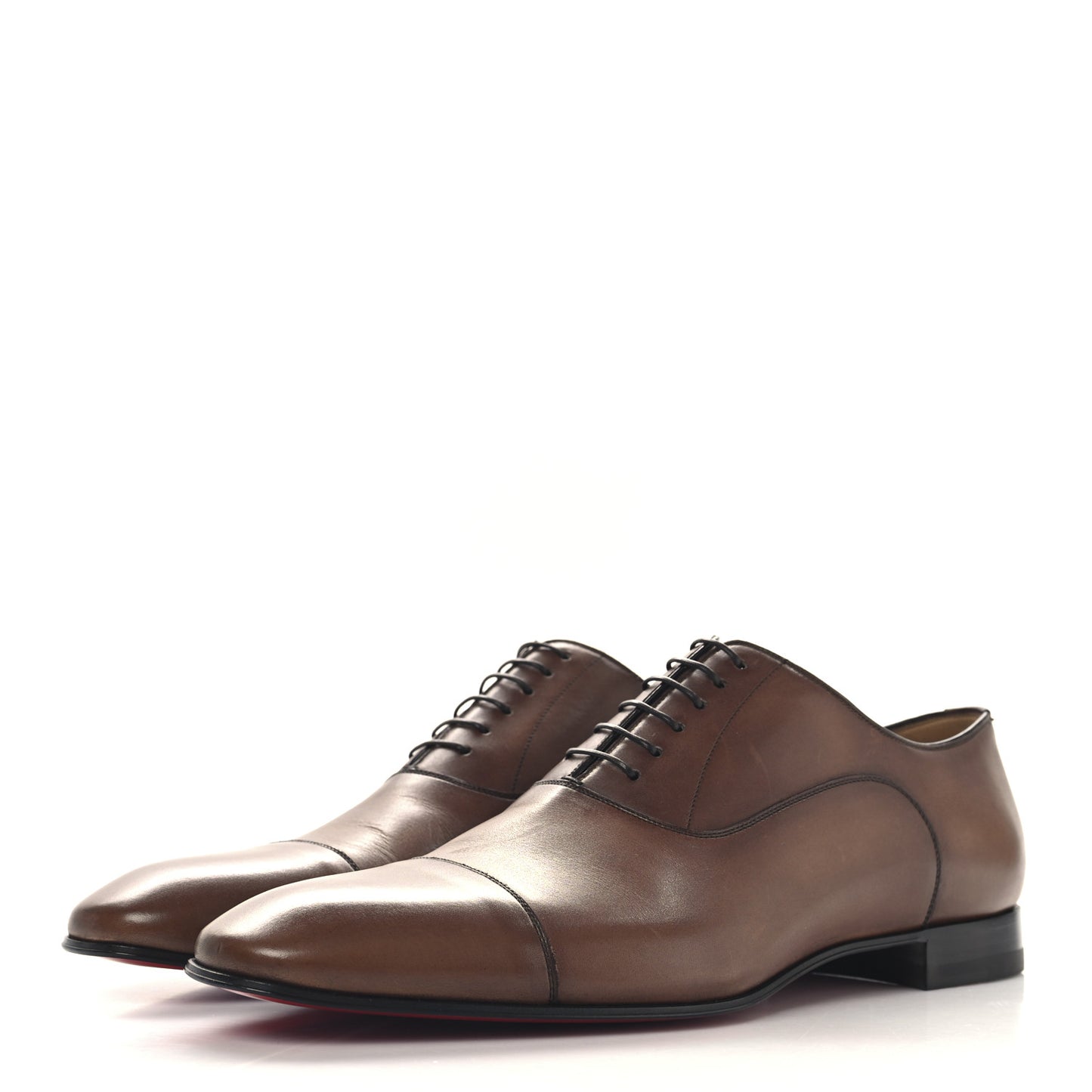Calfskin Mens Greggo Flat Oxfords 43.5 Brown