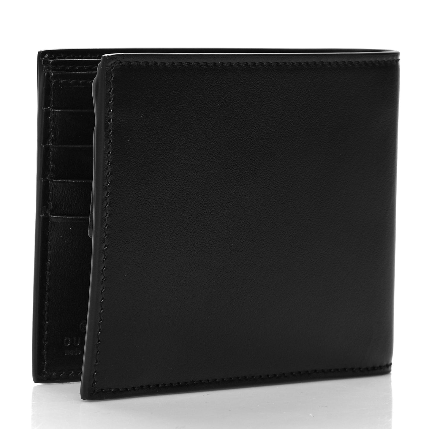Plutone Calfskin Logo Bi-Fold Wallet Black
