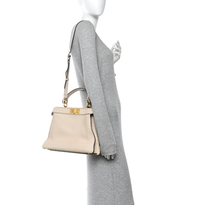 Fendi Cuoio Romano Selleria Chamois Medium Peekaboo I SEE U Satchel White 3 of 19