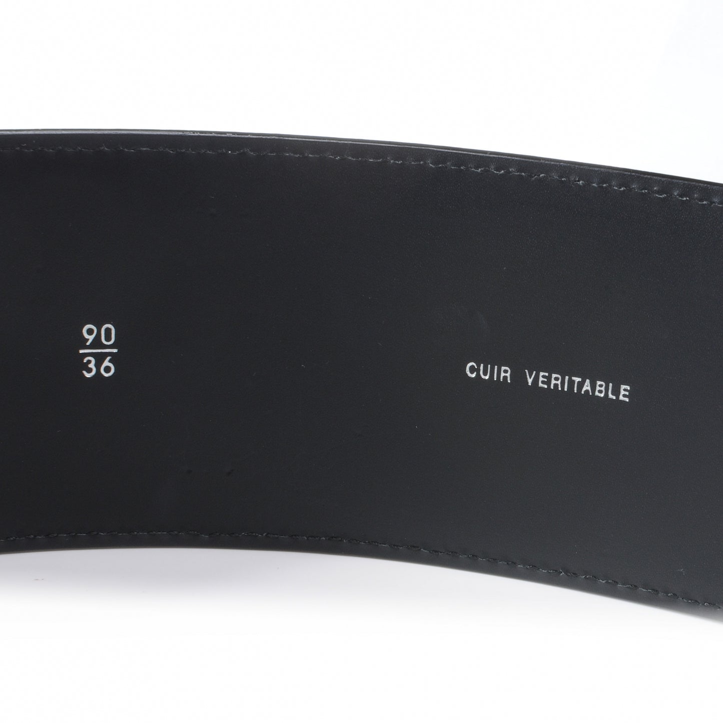 Patent Leather Silver CC Buckle Wide Belt 90 36 Black