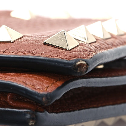Valentino Garavani Calfskin Rockstud Bi-Fold Card Holder Brown 8 of 9