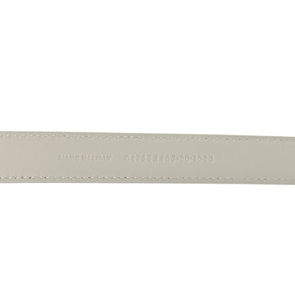 Saint Laurent Smooth Calfskin Monogram Square Buckle Belt 80 32 Blanc Vintage 3 of 6