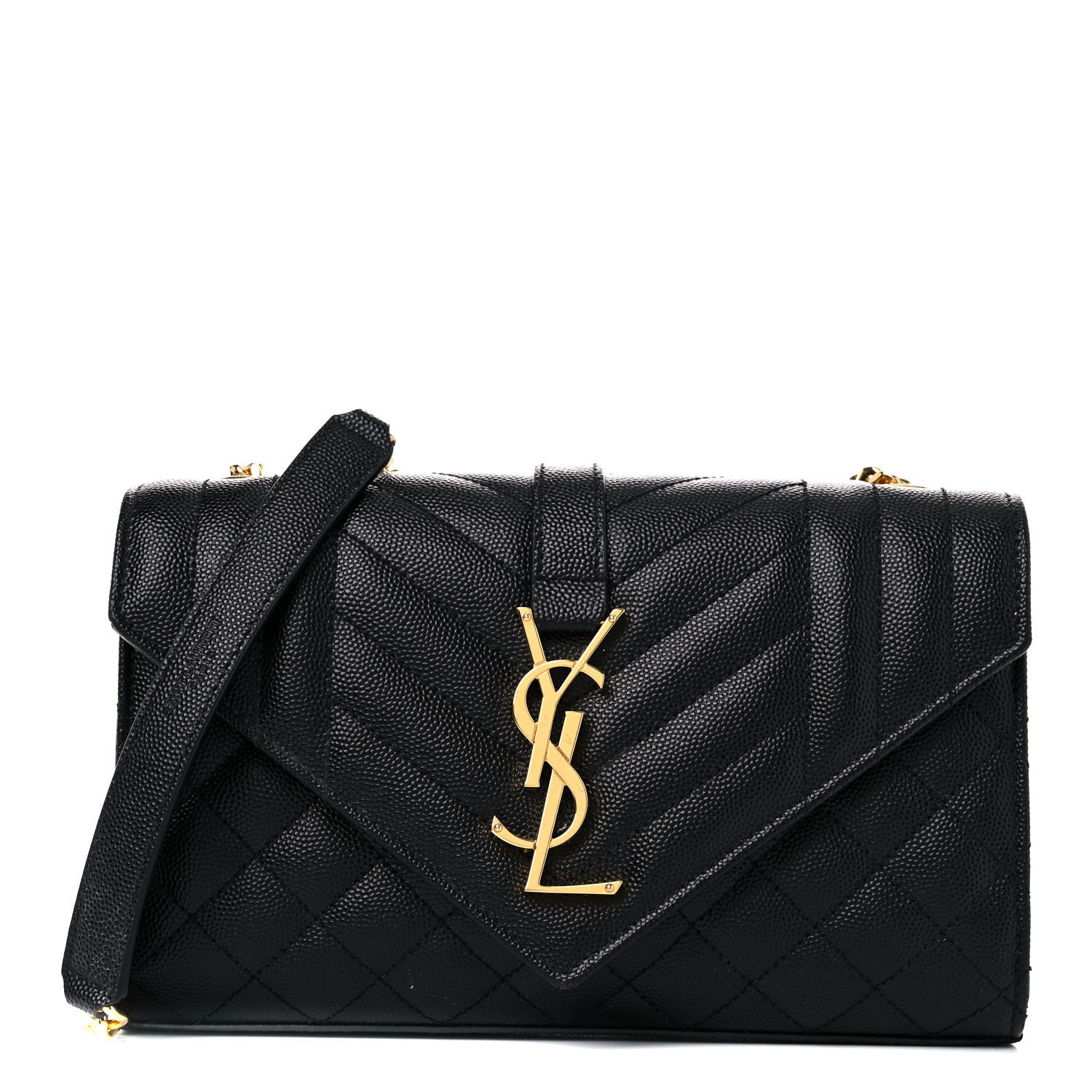 Saint Laurent Grain De Poudre Textured Mixed Matelasse Triquilt Small Monogram Satchel Black 1 of 14
