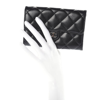 Chanel Lambskin Quilted Small Flap Wallet Black 2 of 7