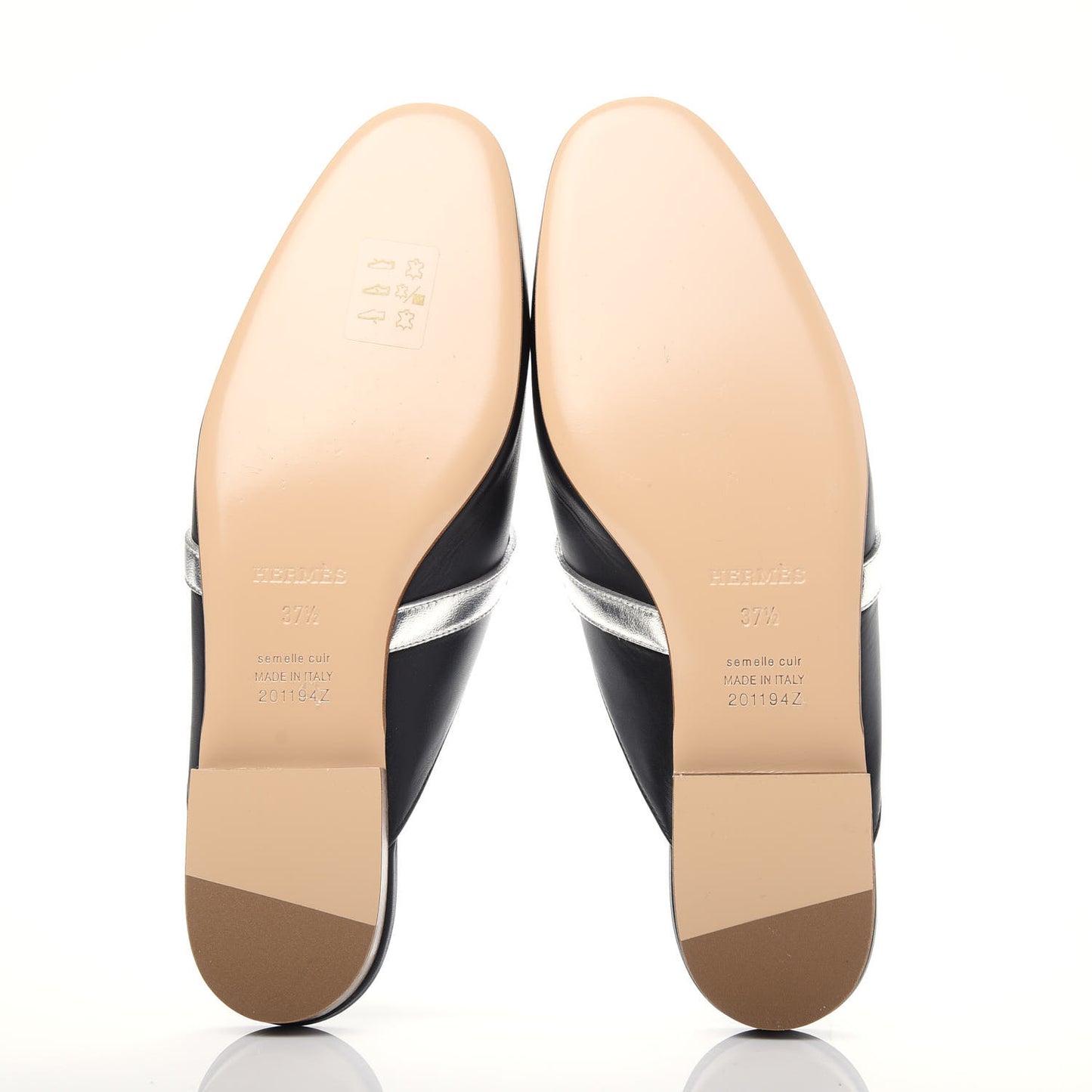 Calfskin Nappa Oz Mules 37.5 Naturel Black Multicolore