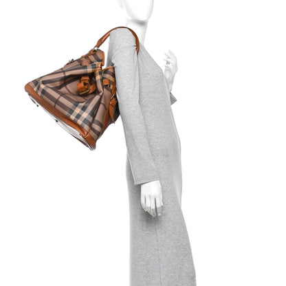 Burberry Smoked Check Medium Walden Belted Hobo Brown 2 of 17