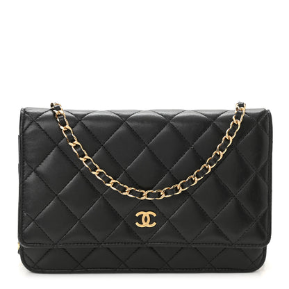 Chanel Lambskin Quilted Wallet On Chain WOC Black 1 of 11