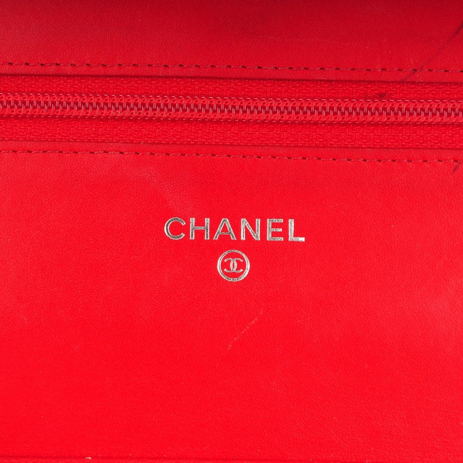 Chanel Caviar Timeless CC Wallet On Chain WOC Red 6 of 12