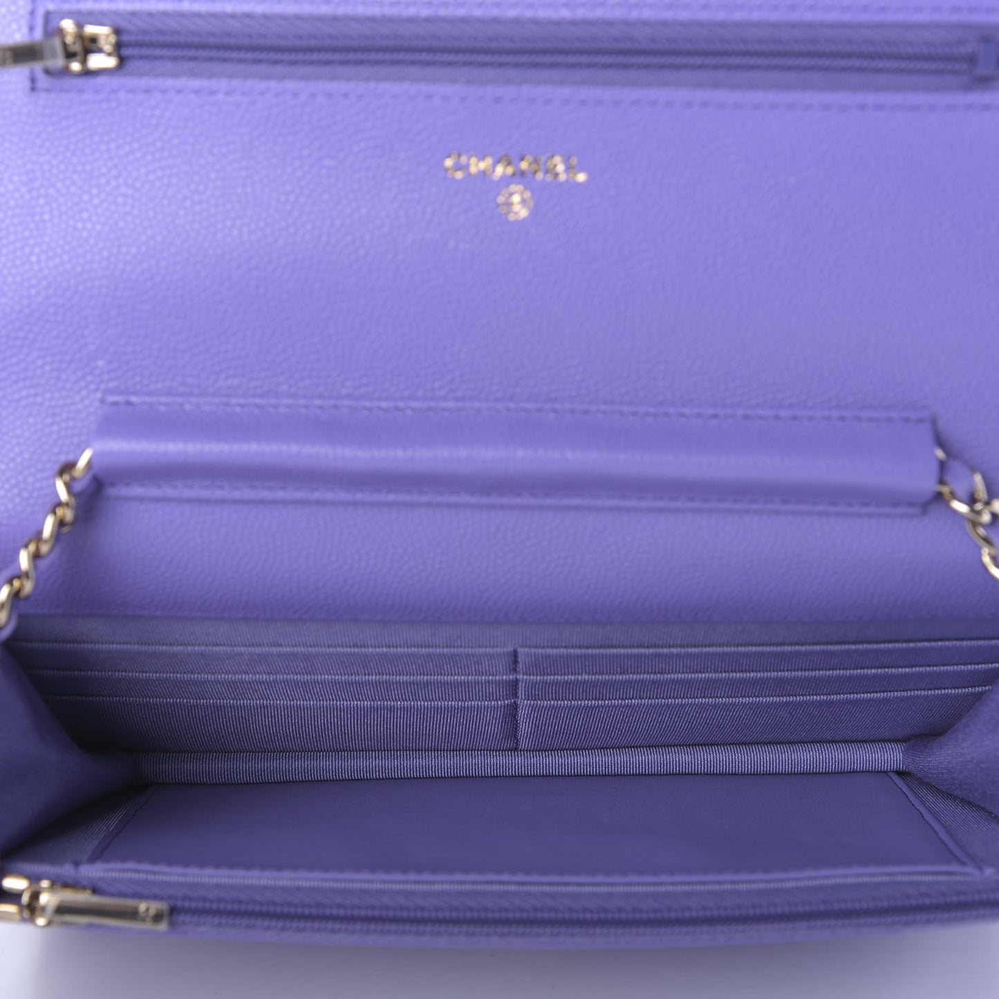 Caviar Quilted Wallet On Chain WOC Purple