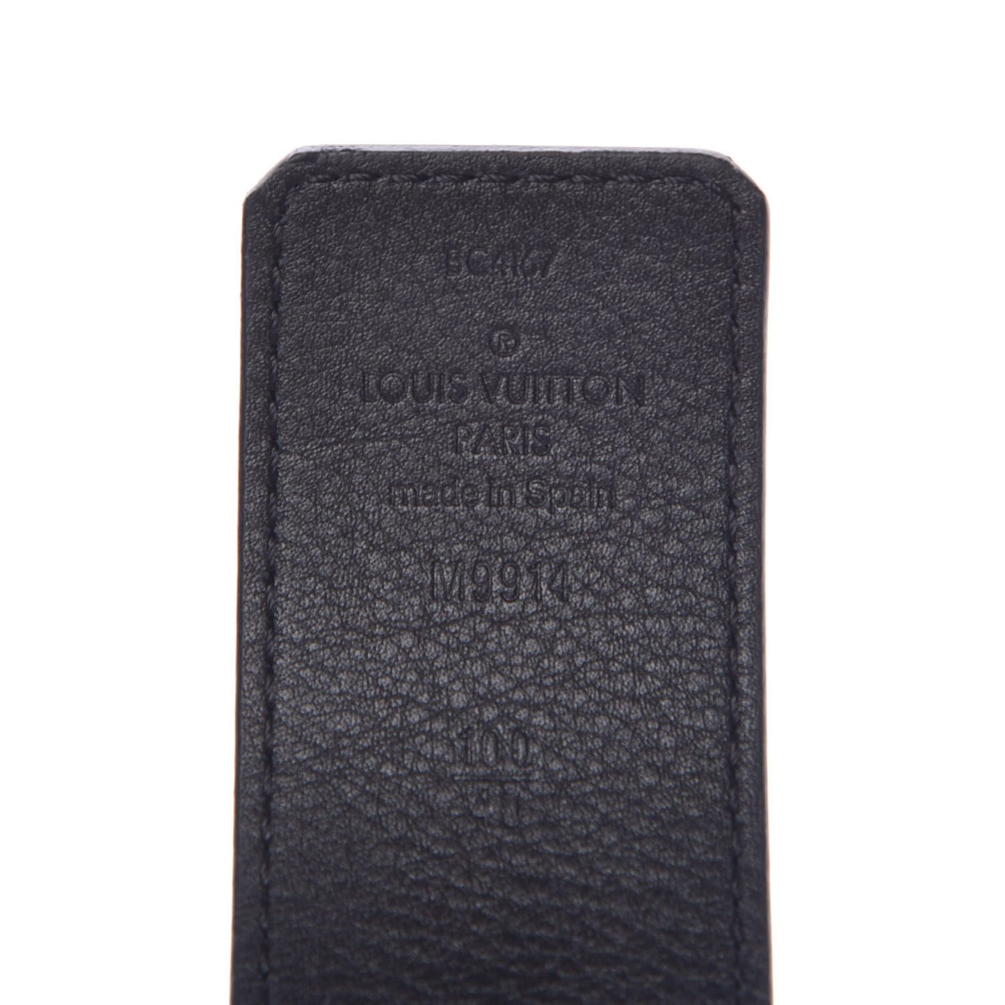 Calfskin Illusion Monogram 40mm LV Pyramide Belt 100 40 Navy Black