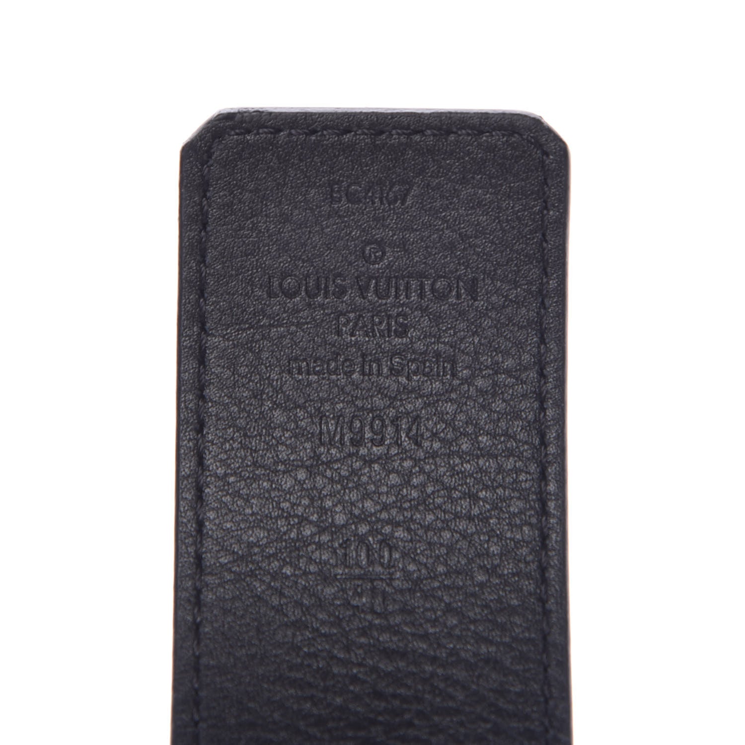 Louis Vuitton Calfskin Illusion Monogram 40mm LV Pyramide Belt 100 40 Navy Black 4 of 6
