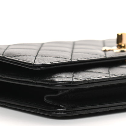 Chanel Lambskin Quilted Trendy CC Wallet On Chain WOC Black 8 of 9