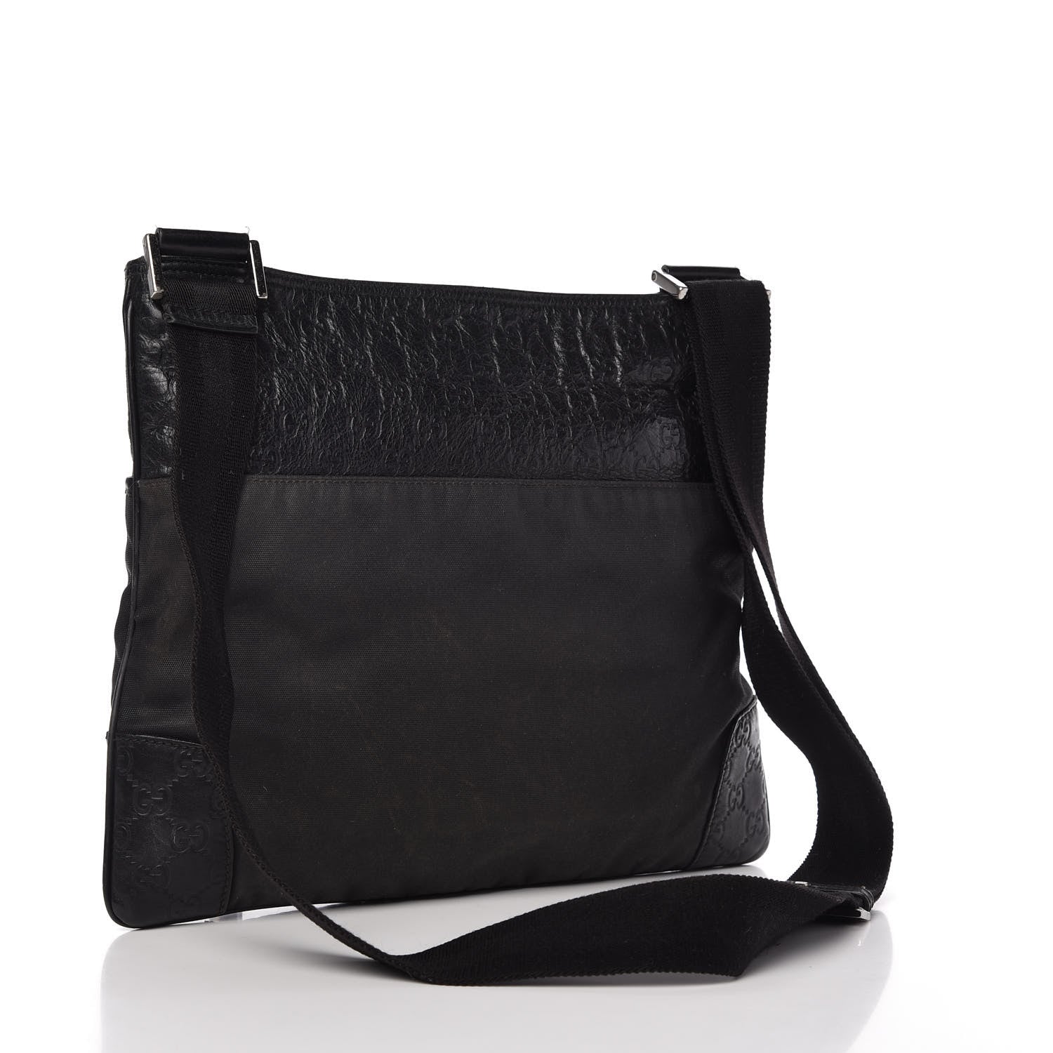 Gucci Guccissima Nylon Messenger Bag Black 3 of 12