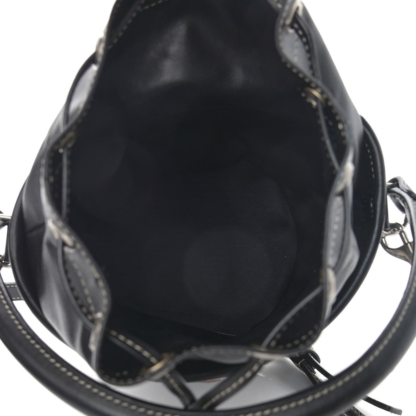 Smooth Calfskin Studded Small Bahia Drawstring Bucket Bag Black Multicolor