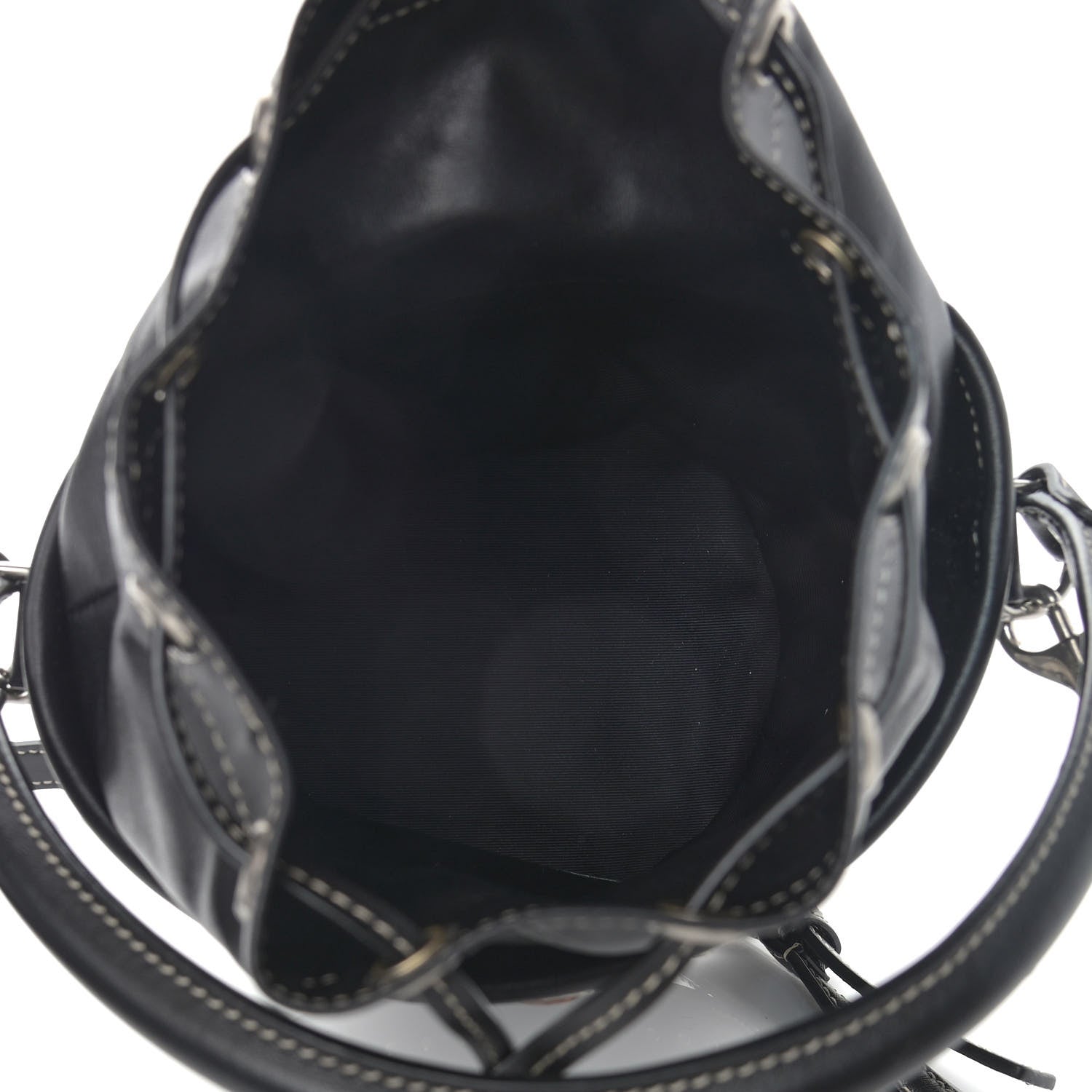 Saint Laurent Smooth Calfskin Studded Small Bahia Drawstring Bucket Bag Black Multicolor 5 of 10