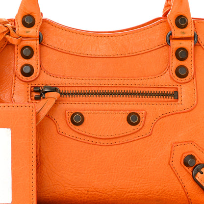 Balenciaga Agneau Classic Hardware Mini City Tangerine 8 of 14