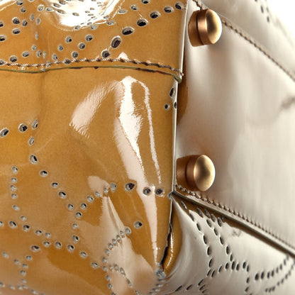 Chanel Patent Perforated Camellia Tote Beige 9 of 10