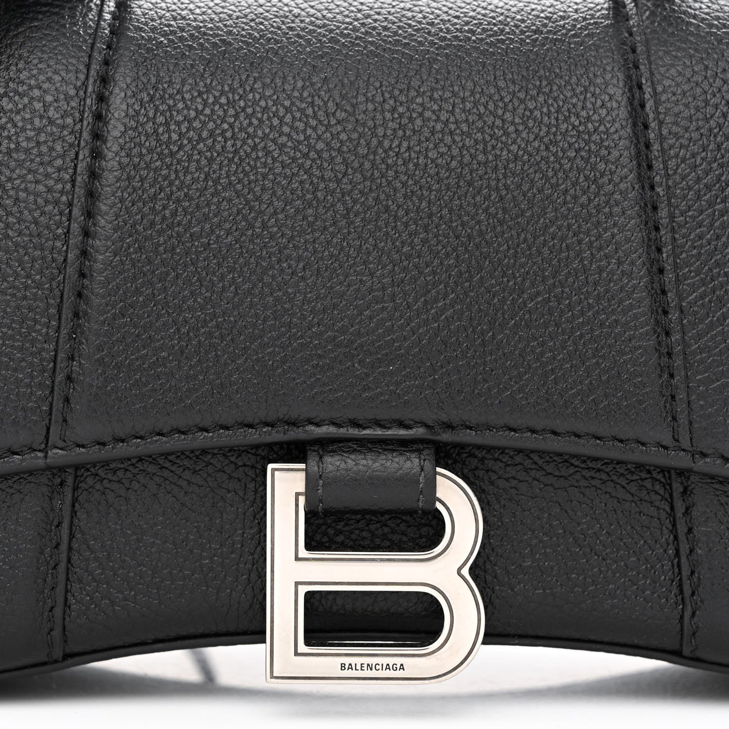 Balenciaga Grained Calfskin Hourglass Top Handle Bag XS Black 9 of 12