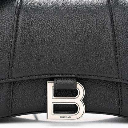 Balenciaga Grained Calfskin Hourglass Top Handle Bag XS Black 9 of 12