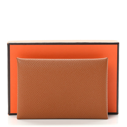 Hermes Epsom Calvi Card Case Gold 8 of 8