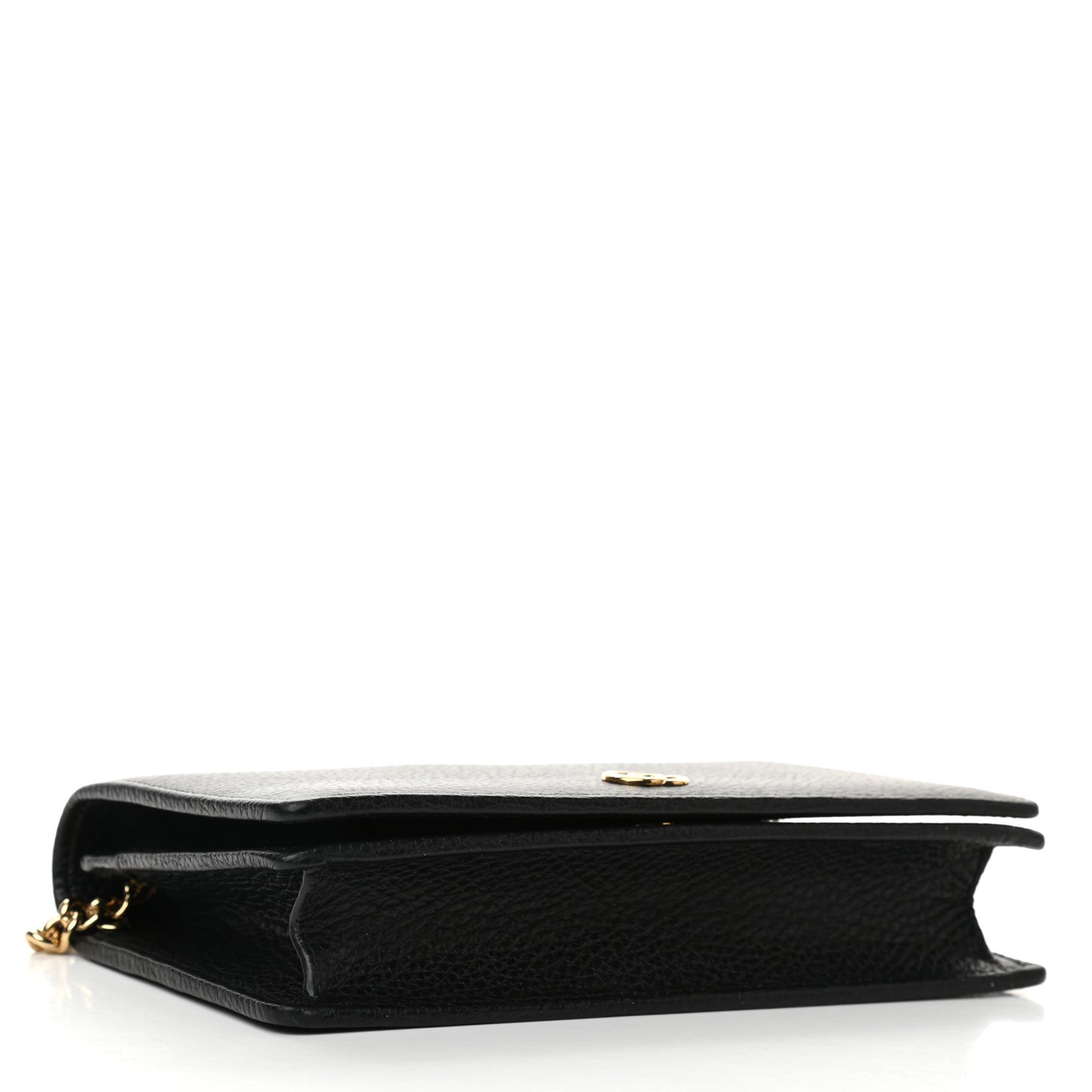 Calfskin Mini GG Marmont Chain Wallet Black