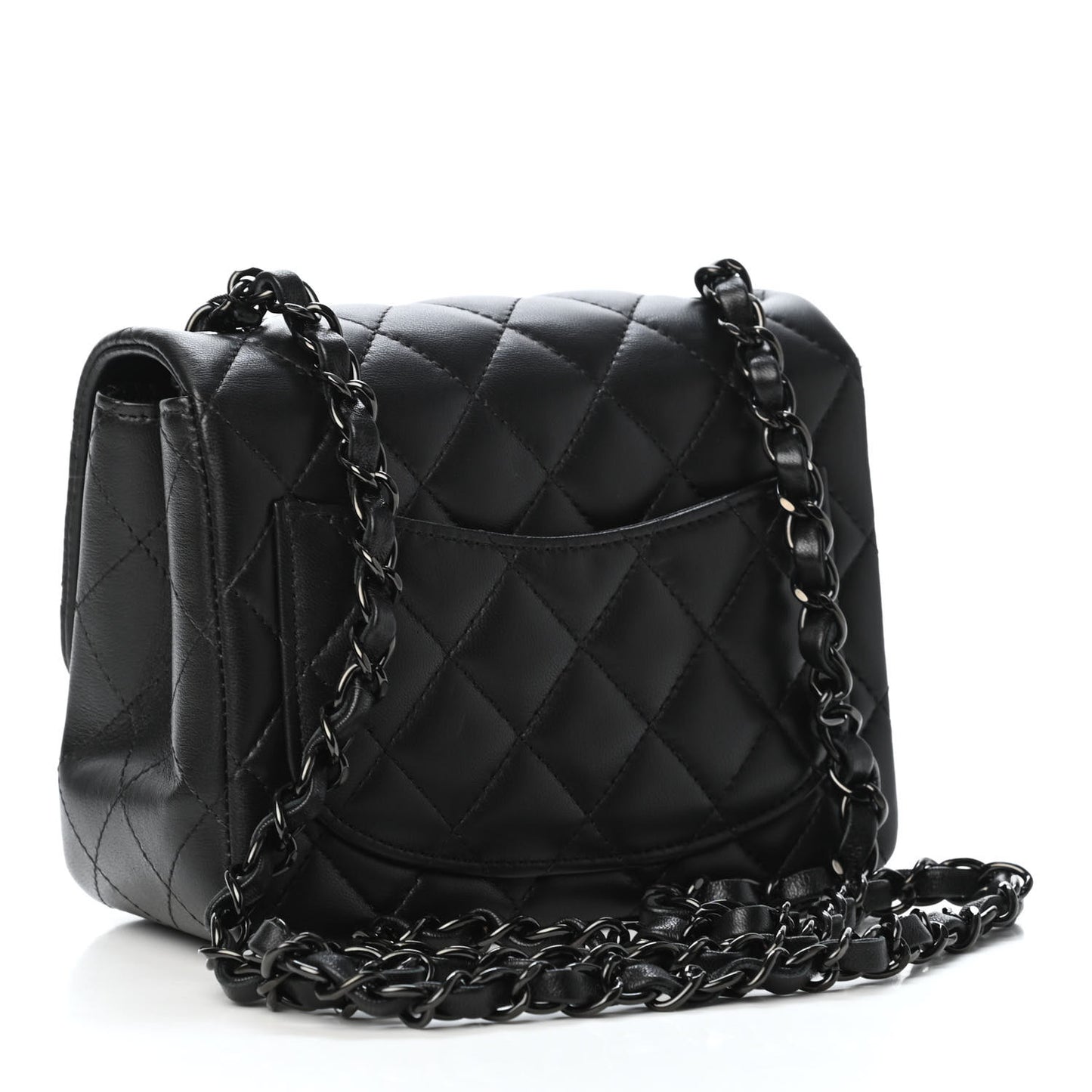 Lambskin Quilted Mini Square Flap So Black