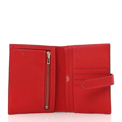 Hermes Epsom Bearn Compact Wallet Rouge Casaque 5 of 10