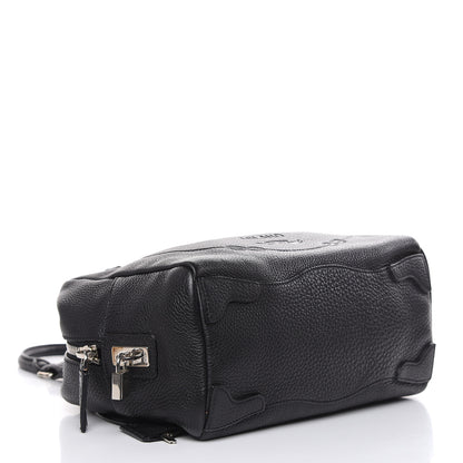 Prada Vitello Daino Embossed Logo Bowler Black 4 of 15