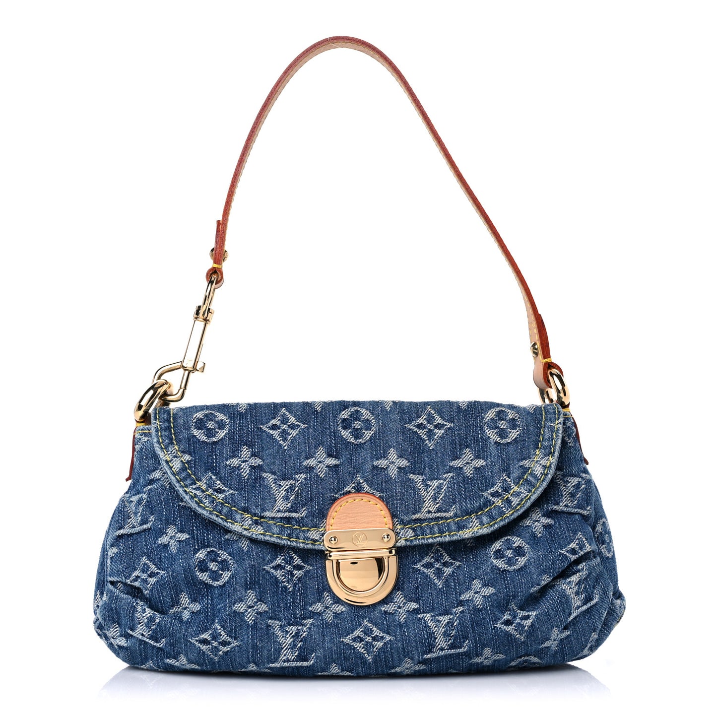 Monogram Denim Mini Pleaty Blue