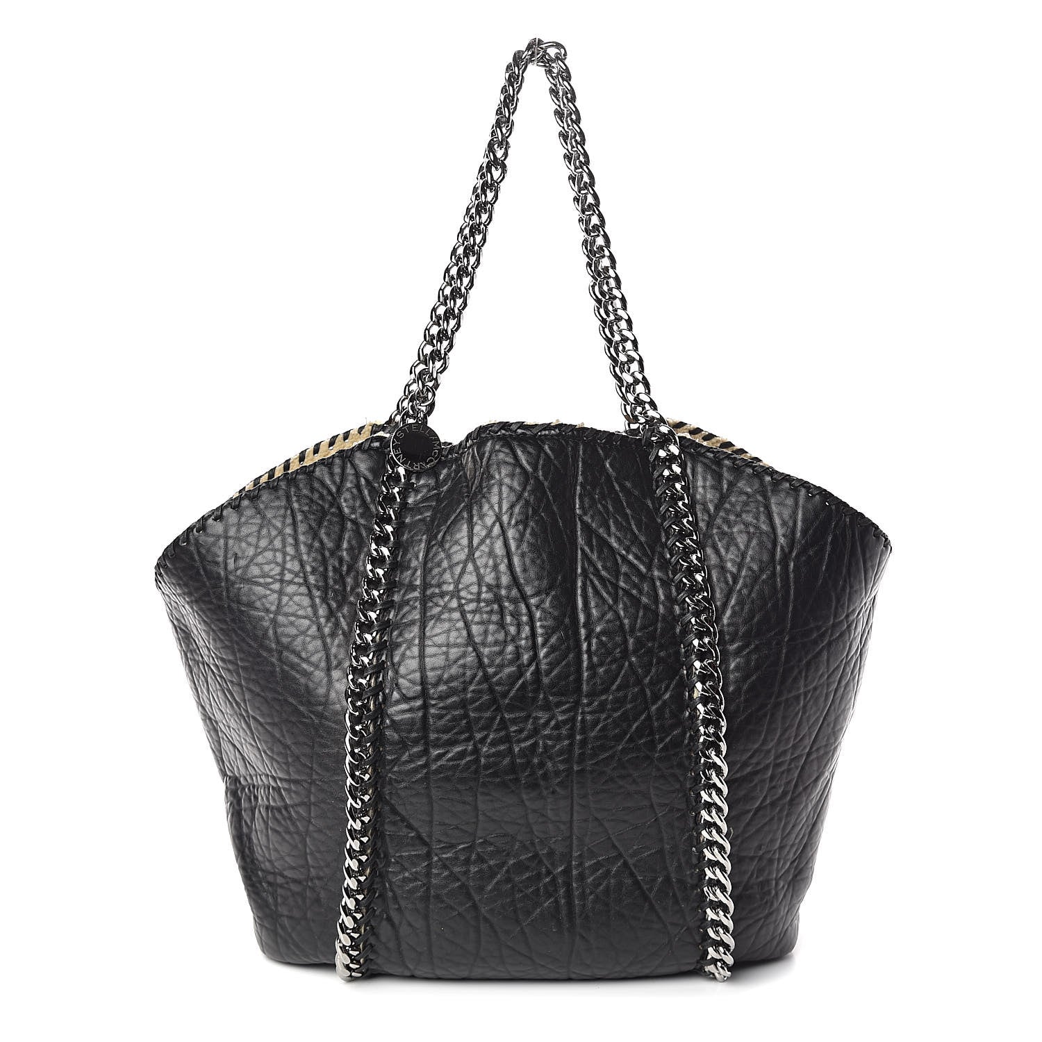 Stella McCartney Faux Shearling Chain Falabella Tote Black 1 of 9