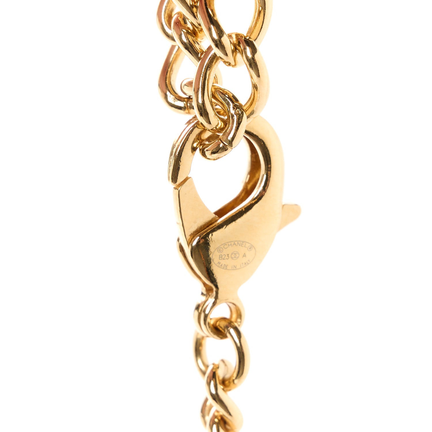 Chanel Metal Resin CC Pendant Necklace Gold 3 of 5