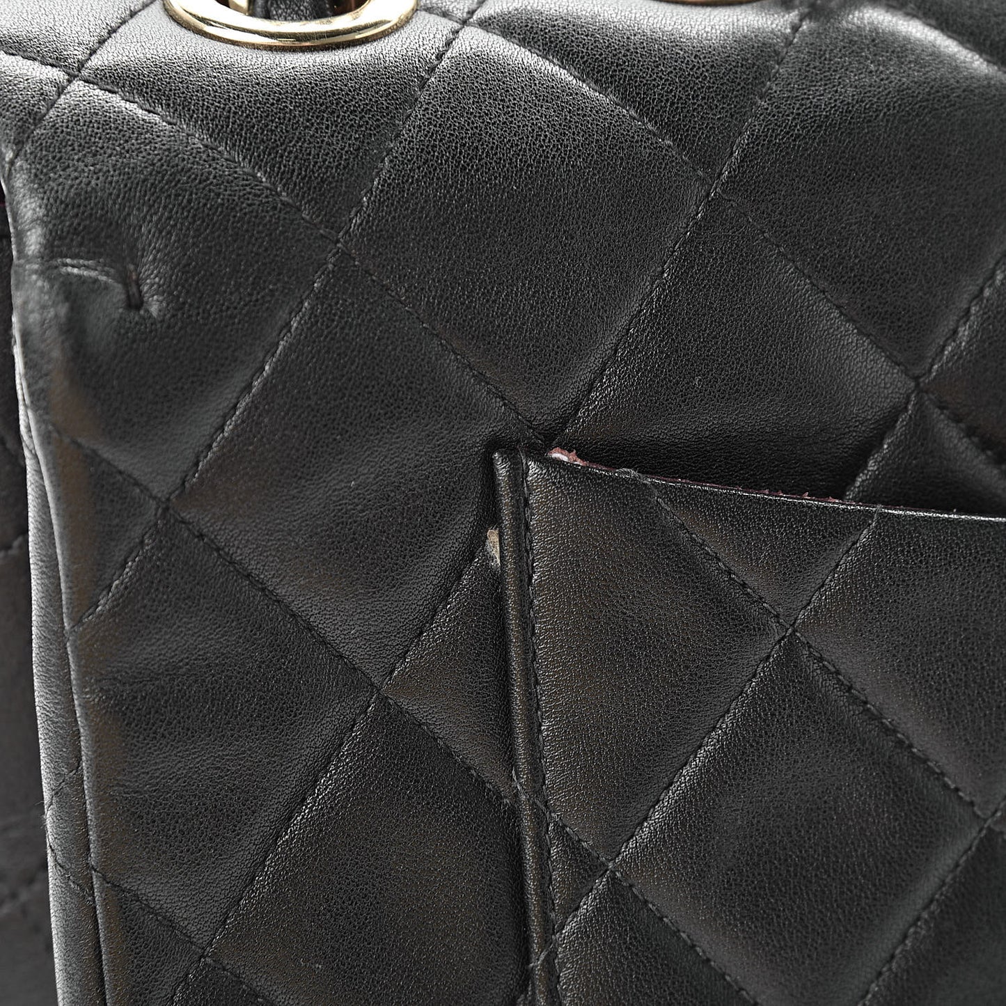 Lambskin Quilted XL Jumbo Single Flap Black