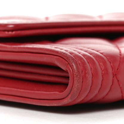 Chanel Lambskin Quilted Boy Flap Wallet Red 9 of 10