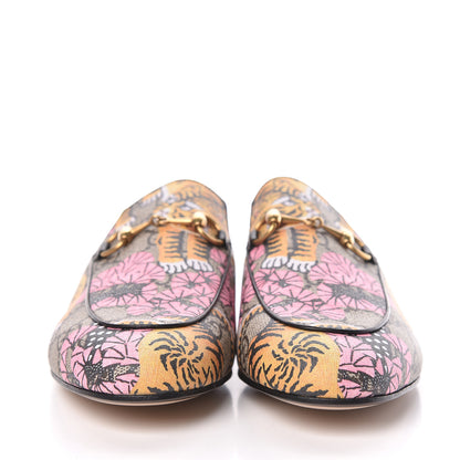 Gucci GG Supreme Monogram Bengal Womens Princetown Slippers 37 Beige Crop Pink 2 of 9