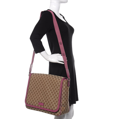 Gucci Monogram Convertible Diaper Bag Beige Peonia Flower 2 of 11