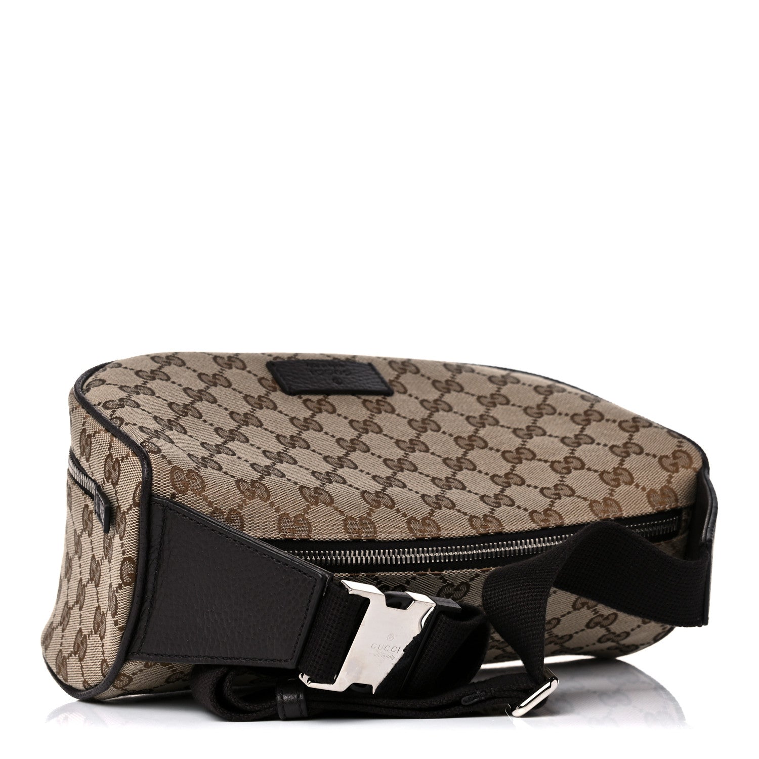 Gucci Monogram Dollar Calfskin Waist Pouch Beige Ebony Testa di Moro Marrone Scuro 3 of 11