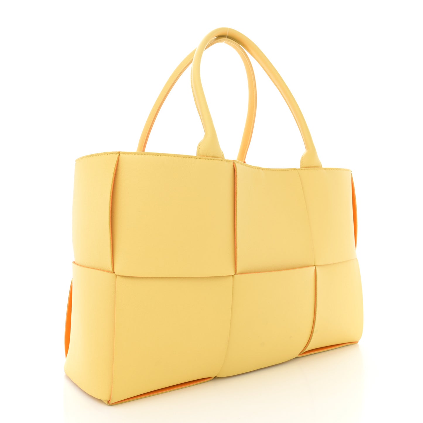 Nappa Maxi Intrecciato Medium Arco Tote Butter Tangerine Gold