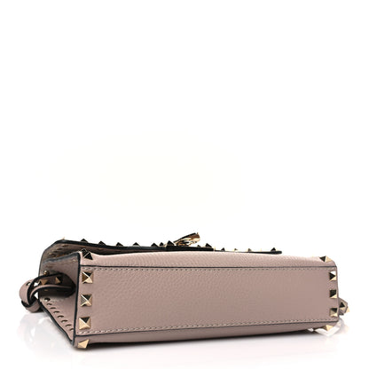 Valentino Garavani Pebbled Calfskin Medium Rockstud Flip Lock Crossbody Bag Poudre 4 of 8