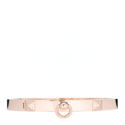 Hermes 18K Rose Gold Diamond PM Collier De Chien Bracelet SH 1 of 5