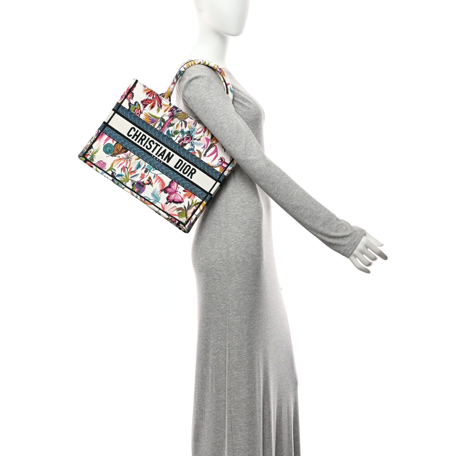 Christian Dior Canvas Embroidered Medium KJouy Fantastica Book Tote Multicolor 2 of 10