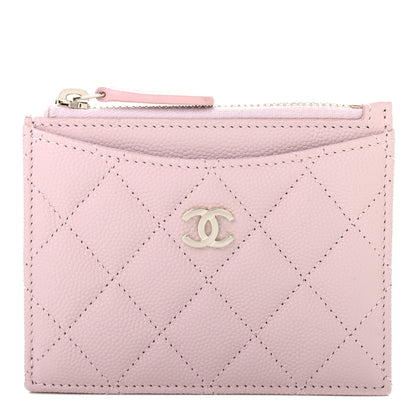 Chanel Caviar Quilted CC Zip Card Holder Light Pink 1 of 7