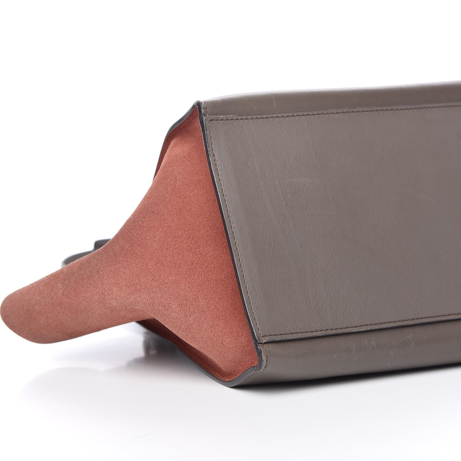 Celine Smooth Calfskin Suede Medium Tri-Color Trapeze Terracotta 7 of 8